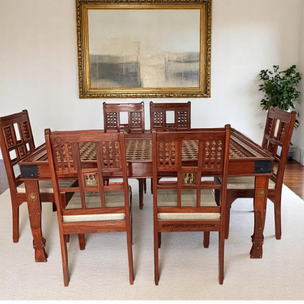 DINING SET BRASS INLAY (DMEDS03)