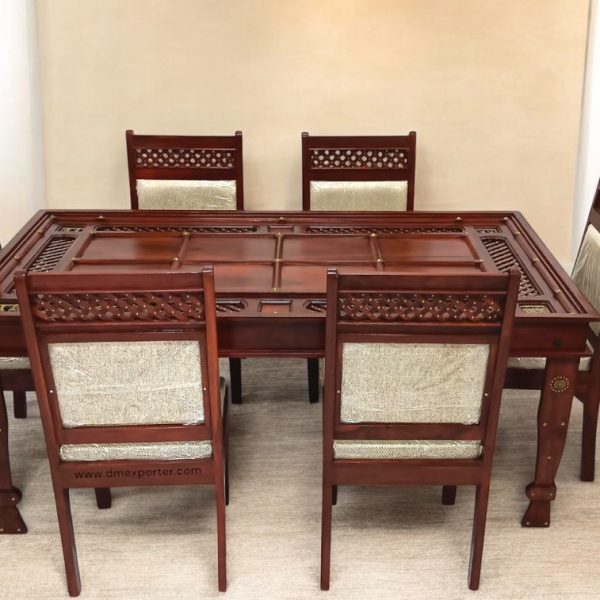 6 SEATER DINING SET TRIBAL CROSS JALI (DMEDS04)